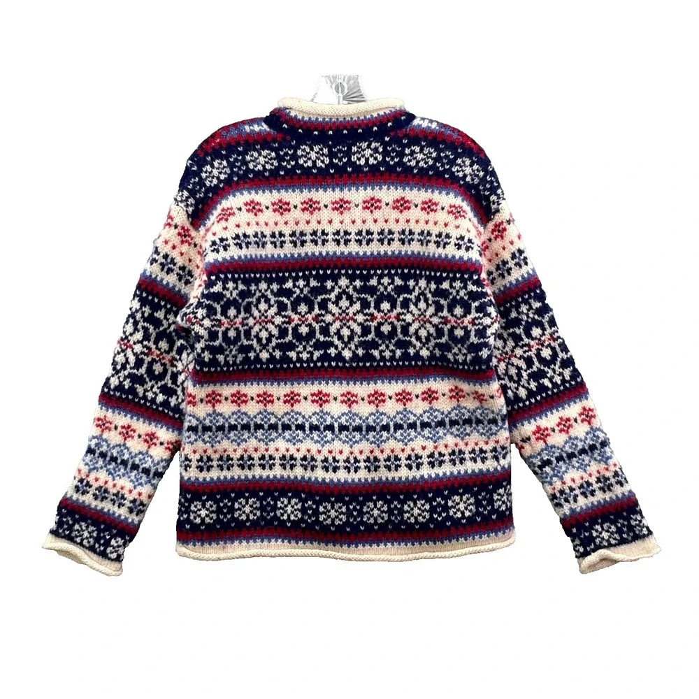 VTG Abercrombie & Fitch Sweater Mens‎ Medium Wool Nordic Fair Isle Winter Preppy